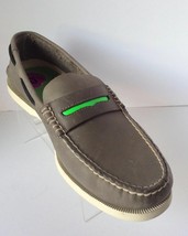 NEW SPERRY TOP-SIDER A/O Penny Patent Loafers - Light Grey/Green (Size 7) - £39.92 GBP