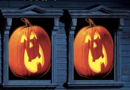 Window Magic Halloween JACK 0&#39;LANTERN Pumpkin Decal Decor 2 pc 33 1/2&#39; x 65&quot; - £11.81 GBP