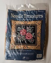 Needle Treasures Midnight Roses Pillow Needlepoint Kit #06621 12&quot;x12&quot; NEW - £19.77 GBP