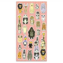 Cute Standing Animals Stickers Bear Tiger Craft Scrapbook Vinyl Sticker Sheet - £3.14 GBP