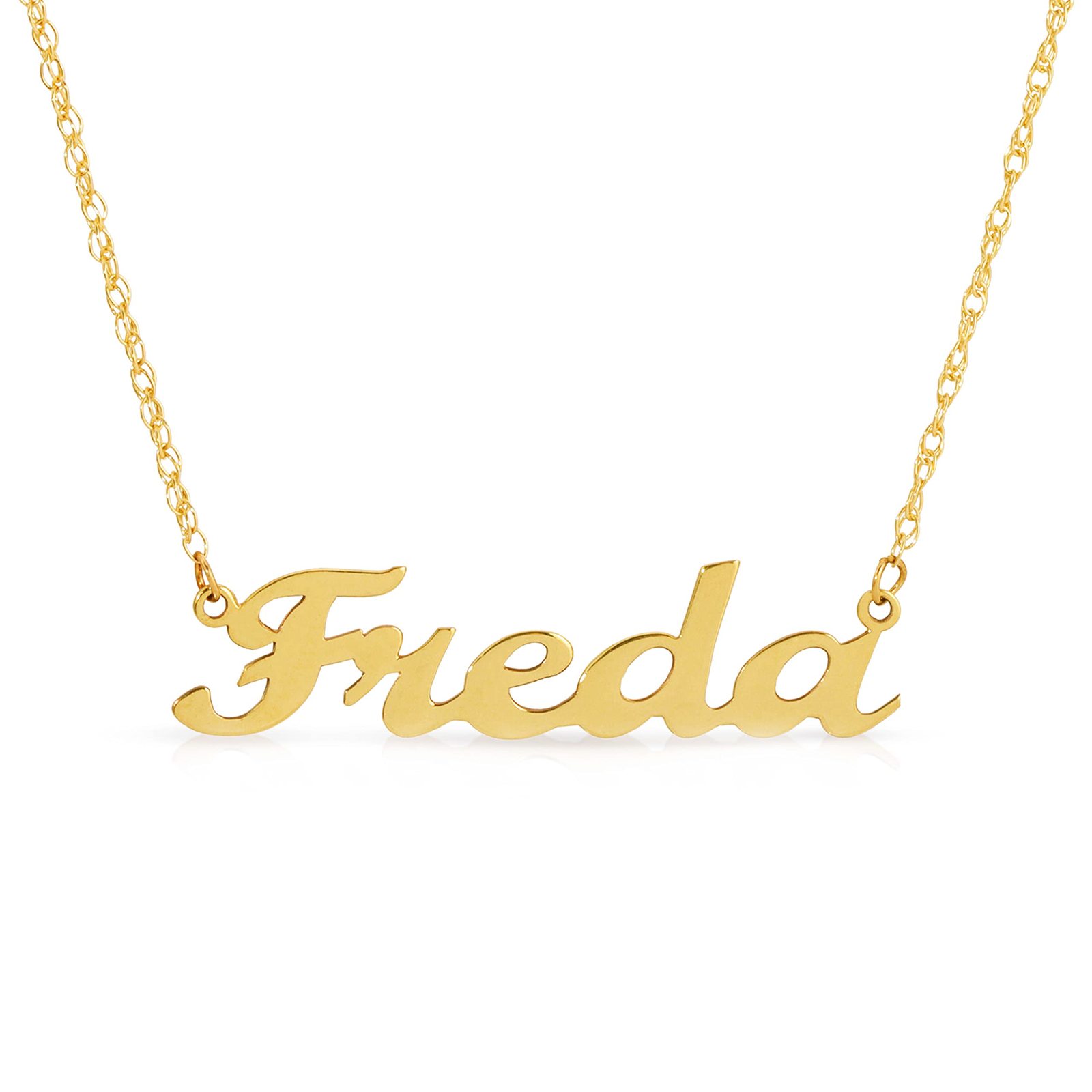 NEW PASSION SCRIPT FONT 14k Solid Gold Custom Name Necklace Personalized... - $455.39
