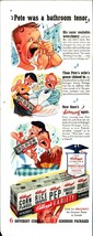 1942 magazine ad for Kellogg&#39;s cereal Variety Pack - Pete was a bathroom... - $25.05
