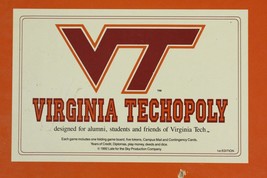 1992 COMPLETE Board Game Toy VT VIRGINIA TECH University Techopoly - £21.53 GBP