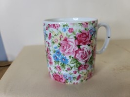 Vintage Bone China Mug Beaker Pink Roses 3 Inches - $14.85