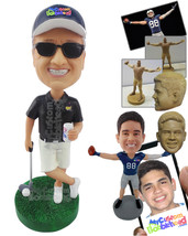 Personalized Bobblehead Golfer Relaxing On One Foot With Golf Stick Next To Him  - £72.57 GBP