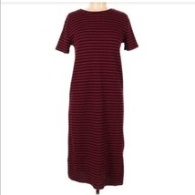 Zara Trafalic Red Black Striped Ribbed Dress Medium - £20.23 GBP