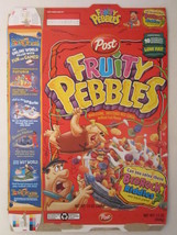 Empty POST Cereal Box FRUITY PEBBLES 2002 13 oz BEDROCK RIDDLES [G7C11c] - $7.17