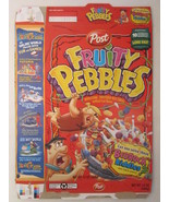 Empty POST Cereal Box FRUITY PEBBLES 2002 13 oz BEDROCK RIDDLES [G7C11c] - £5.65 GBP
