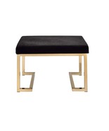 Boice Ottoman, Black Fabric &amp; Champagne Finish - $3,074.05 MXN