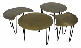 Set of Four Bohemian Gold Cocktail Table Set - $22,886.93 MXN