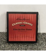 Eddie Bauer 5 in 1 Games Checkers Backgammon Domino Dice Cribbage Open Box - $360.03 MXN