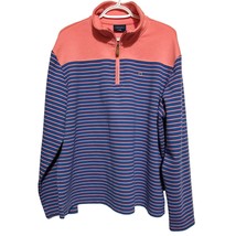 Crown &amp; Ivy Women Blue Pink Striped Quarter Zip Long Sleeve Pullover Siz... - $27.12