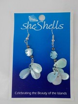 She Shells Fishook Earring Blue Mini Fish Dangle Teardrop Fashion Jewelry Hawaii - £7.02 GBP