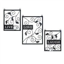 Live, Love, Laugh Candle Wall Candle Sconce Decor - £37.23 GBP