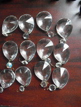 Lot of 12 Antique Tear Shape Glass Chandelier Glass Prisms 2&quot; Tall - $46.53