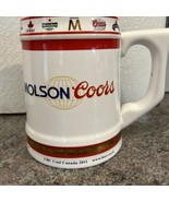 Molson Coors Beers Ceramic Mug HUGE 32oz 1 Liter 2011 Gold Trim - $32.91