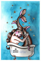 Bath Mermaid - Fine Art Print - Tattoo Artist Custom Lithograph Susana Alonso - £16.03 GBP+