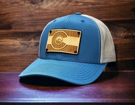 Colorado State Flag Wood Leather patch Trucker Hat Patriotic Headwear - £17.69 GBP