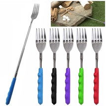 2 Extendable Forks Telescopic BBQ Dinner Hot Dog Fruit Roasting Campfire Camp - £23.48 GBP