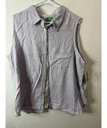 Dip Women’s Cotton Light Purple Collared Sleeveless Blouse Shirt Size 3XL - $27.06 CAD