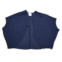 Blused Sweater Womens M Blue Knit Sleveless Open Kimono Cardigan - $18.69