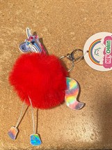 1 Red Unicorn Puffy Keychains *NEW* vv1 - £6.38 GBP