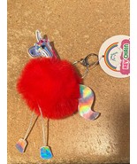 1 Red Unicorn Puffy Keychains *NEW* vv1 - £6.23 GBP