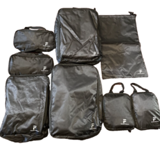 8 Piece Compression Packing Cubes Set Black NEW - £27.85 GBP