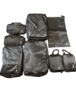 8 Piece Compression Packing Cubes Set Black NEW - £27.44 GBP