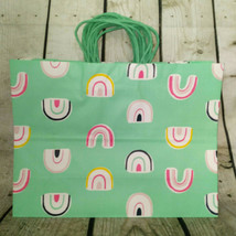 12 Spritz Gift Bags Green Rainbows Pink White Black Yellow 16x12x6 Retro Boho - £15.97 GBP