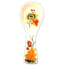 Harvest Sunflower Kitchen Spoon Rest Stoneware 10-In Hand Painted Cream ... - $302.64 MXN