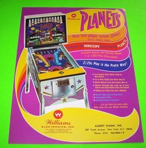 Planets Pinball FLYER Original NOS Game Promo Artwork 1972 Vintage Space... - $28.26