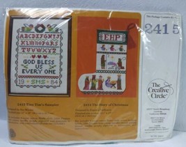 Creative Circle Cross Stitch Tiny Tim&#39;s Sampler &amp; The Story Of Christmas 1984  - £19.78 GBP