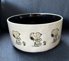 RAE DUNN Peanuts Snoopy Mummy SPOOKY SNACKS Large Candy Treat Bowl NEW H... - £36.32 GBP