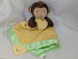 Prestige Baby Monkey Lovey Brown Yellow Green Satin Stuffed Animal Toy - £6.69 GBP