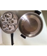 Vintage Amway Queen 18/8 Stainless Steel Skillet/Fry Pan w/ Lid/Egg Poacher - €25,33 EUR