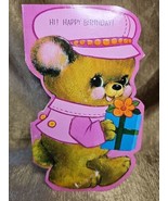 Vintage American Greetings Die Cut Embossed Birthday Card Written in Ted... - £11.40 GBP