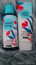 New Victoria's Secret Pink Cotton Poppy Body Mist & Moisture Body Lotion Set - £35.97 GBP