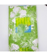 Elrene Vinyl Tablecloth Flannel Back 52&quot; X 90&quot; Green White Floral Pattern - $224.08 MXN