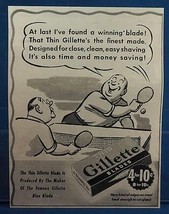 Vintage Magazine Ad Print Design Advertising Gillette Razor Blades - £10.08 GBP