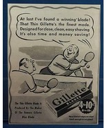 Vintage Magazine Ad Print Design Advertising Gillette Razor Blades - £10.10 GBP