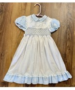 Vintage Princess Anne Light Blue Dress Hand Smocked Short Sleeve 6X GUC - $37.89 CAD