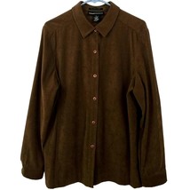 Norton Mcnaughton Women Jacket Size 12 Brown Faux Suede Button Down 2 po... - £23.73 GBP