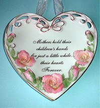 Royal Albert Mother Heart Shape Wall Plate Floral Sculpted Roses &amp; Messa... - £25.76 GBP