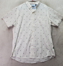 IZOD Shirt Mens XL White Sheer Hula Dancer Short Sleeve Collared Button ... - $22.15
