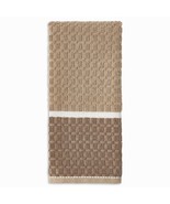 Siena Tan Brown Tan Kitchen Towels Cotton Contrasting Color Border 2-Pc ... - $284.69 MXN