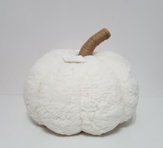 NEW RARE Ivory Cozy Pumpkin Pillow 7.5&quot; diam, 11&quot; h - £135.88 GBP