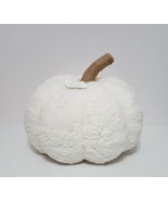 NEW RARE Ivory Cozy Pumpkin Pillow 7.5&quot; diam, 11&quot; h - £134.31 GBP