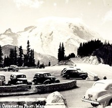 RPPC Mount Rainier Observatory Antique Cars Ellis 1920s Washington Pac NW PCBG6C - £31.63 GBP