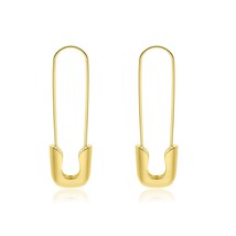 Gothic Gold Alloy Safety Pin Puncture Stud Earrings for Women Fashion Punk Body  - £6.96 GBP